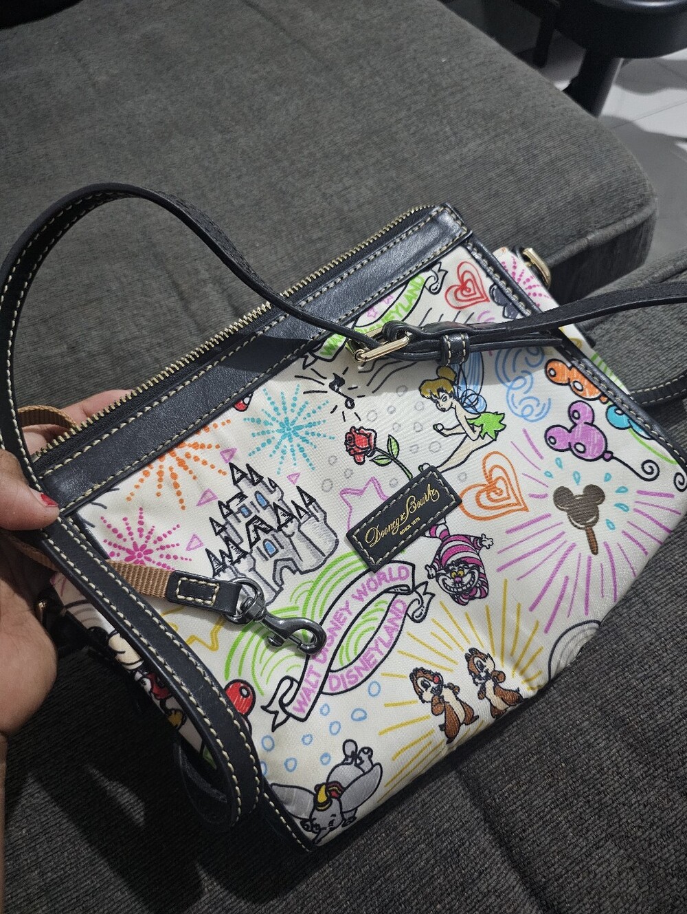 Dooney & Bourke White Multicolor Disney Sketch Crossbody Bag
